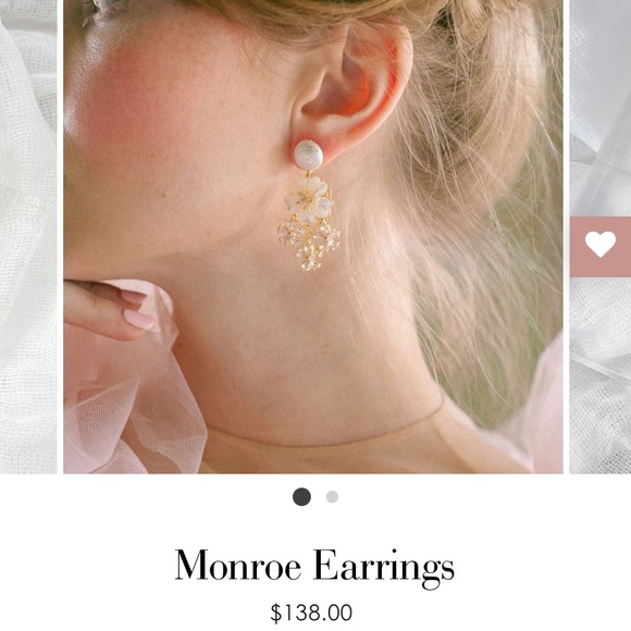 Kate & Mari Handmade Coin Pearl BRIDAL Earrings - Picture 2 of 3